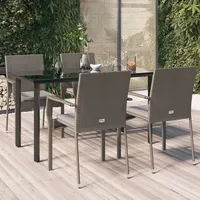 vidaXL Garten-Essgruppe 5-tlg. Schwarz/Grau