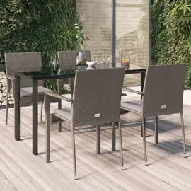 vidaXL Garten-Essgruppe 5-tlg. Schwarz/Grau