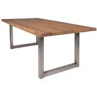 slewo SIT Tops | Tables Esstisch Massivholz Teak, 240x100 cm | Roheisen lackiert | 2 Jahre Gewährleistung | mind. 14 Tage Rückgaberecht