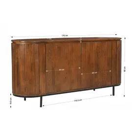 SIT Möbel Sideboard 170 x 80 x 45 cm Beige / Schwarz