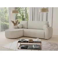 Sofnet Ecksofa Jazz mit Schlaffunktion und Bettkasten - Bouclé-Stoff - Polstersofa, Couch, | Beige (Coral 65),