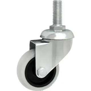 Lenkrollen d=50mm Kunststoff-Gummi Möbel Rollen Räder Apparaterollen Transportrollen, mit Schraube Gewinde M8 (M54T*M8)