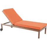Generisch Sonnenliege Auflage Wetterfest, Liegenauflage Mit ReißVerschluss, Tragbarel Gartenliege Auflage Outdoor, Rutschfestes, Deckchair Auflagen für Strand, Hotel Und Pool,Orange,190x60x6cm