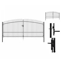 vidaXL Doppelflügel-Gartentor mit Speerspitzen 400 x 225 cm