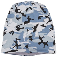MSTRDS Printed Jersey Beanie, Grey Camo/Charcoal, one size