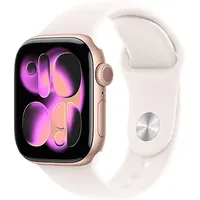 Apple Watch Series 11 GPS 42mm Rose Gold Aluminium Sport Band light blush M/L