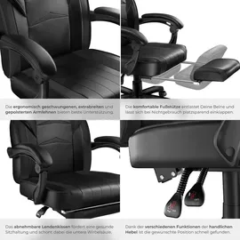 Tectake Racing Bürostuhl Comodo Schwarz