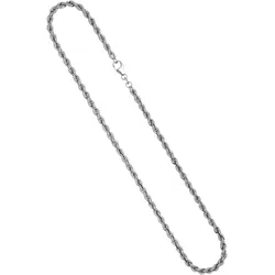 Silberkette JOBO, silber (silber 925), Halsketten, Damen, Silber 925 (Sterlingsilber), L: 45cm, Kordelkette 925 Silber massiv 45 cm 4,3 mm