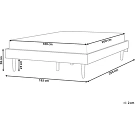 Beliani Toucy 180 x 200 cm Braun