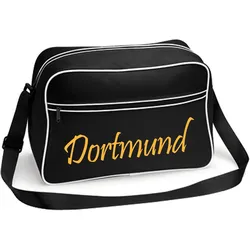 multifanshop Retrotasche - Dortmund - Schriftzug - Druck gelb - Tasche