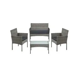 Songmics Gartenmöbel Set 4-tlg. Grau