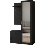WFL GROUP Garderobenschrank Talia 100 x 180,5 x 35 cm Schwarz