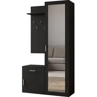 WFL GROUP Garderobenschrank Talia 100 x 180,5 x 35 cm Schwarz