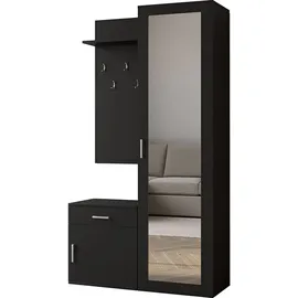 WFL GROUP Garderobenschrank Talia 100 x 180,5 x 35 cm Schwarz