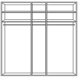 Novel Drehtürenschrank 250 x 216 x 58 cm Grau/Weiß