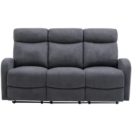 vente-unique Vente-unique-Relaxsofa 3-Sitzer - Stoff - Grau - Evelyn