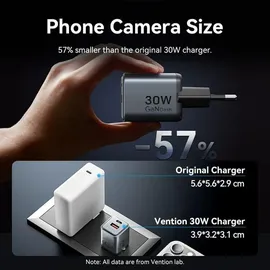 Vention 30W 1x USB-C 1x USB Schnellladen