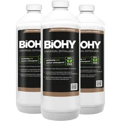 BiOHY Universal Entkalker (3x1l Flasche) | Konzentrat für 20 Entkalkungsvorgänge pro Flasche | Kompatibel mit allen Kaffeevollautomaten