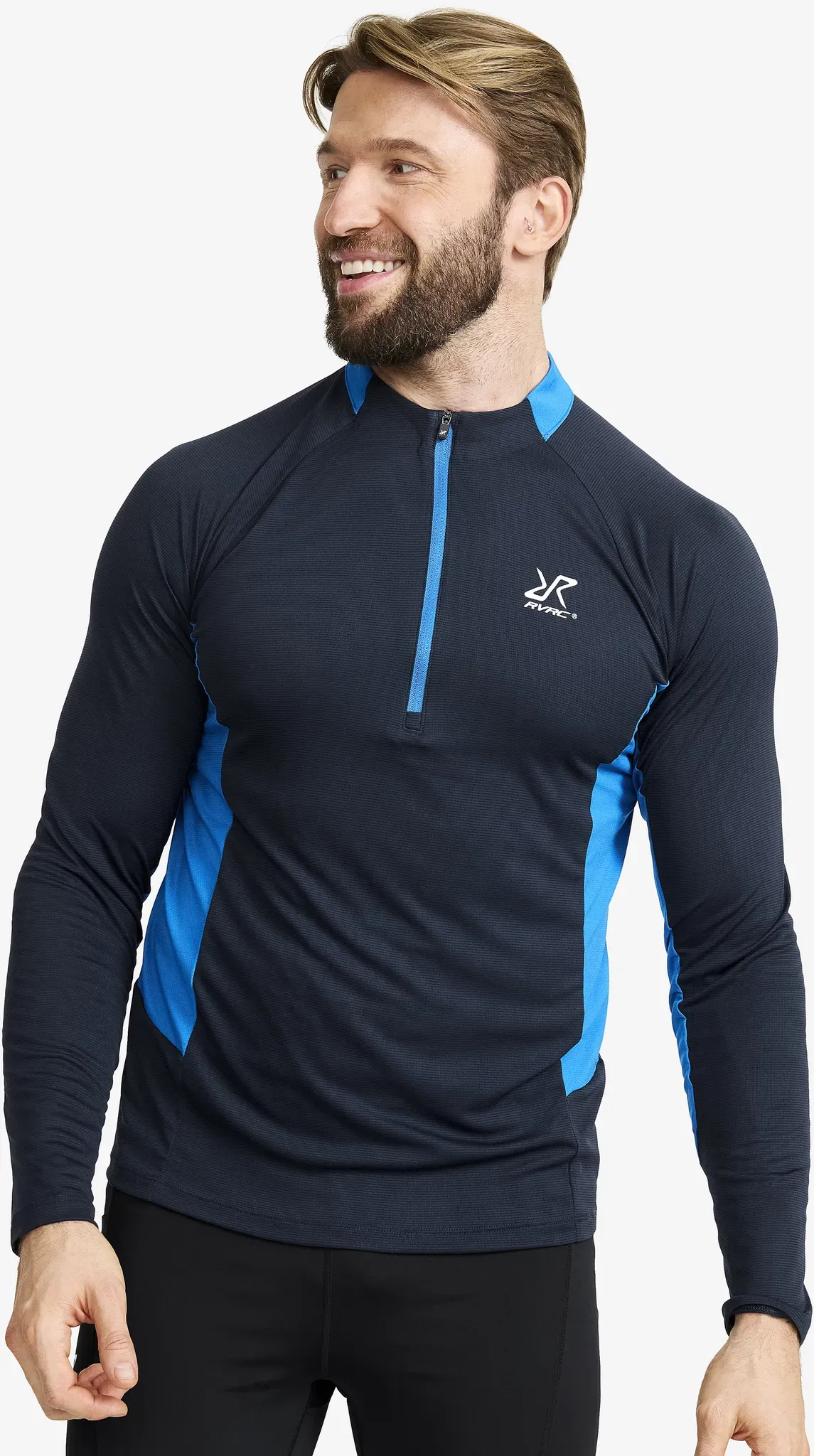 Force Light Half-zip Top Herren Navy/Imperial Blue, Größe:M - Herren > Oberteile > Long-sleeve-shirts - Blau