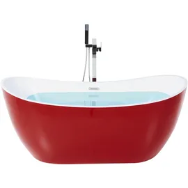 Beliani Antigua Freistehende Badewanne 78 x 180 cm (Rot)