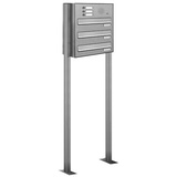 AL Briefkastensysteme Briefkasten Premium Edelstahl Stand Anlage mit Klingeln, Post A4 modern, robust, wetterfest, Artikelnummer: 132V3DZS1KS