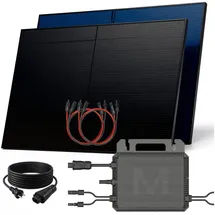 sunniva Balkonkraftwerk Full Black Bifazial 1000/800 W inkl. 2 x 500 W N-Typ Glas-Glas Bifacial Module