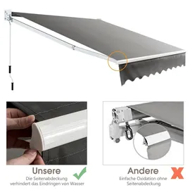 Costway Markise mit Sonnenschutz 200 x 250 cm grau