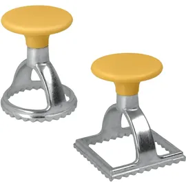 Metaltex 252326080 Ravioliausstecher rund mit quadratisch, 2er Set