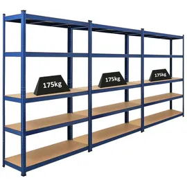 Proregal Schwerlastregal Metall 180x120x40 cm blau
