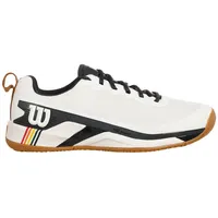 Wilson Rush Pro 4.5 Clay Herren-Tennisschuhe, Atmungsaktives Mesh, Außergewöhnliche Unterstützung und Abriebfestigkeit, Leichte Dämpfung, Weiß/Navy Blazer/Gum1a, Größe 11 - 46 EU