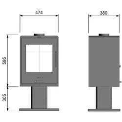 Design-Kaminofen Klassik Kamin Ofen Kaminofen EcoDesign 6,5kW EEK A+ 130mm