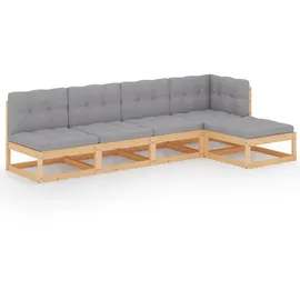 vidaXL Garten-Lounge-Set 5-tlg. Kiefer beige