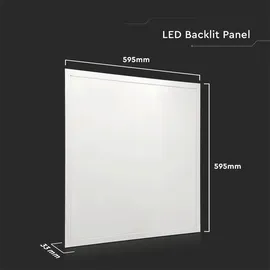 ETC Shop Led Einbaustrahler flach Led Einbaupanel quadratisch Einbau Deckenstrahler Led Deckenleuchte weiß, Aluminium, 36w 4320lm Tageslichtweiß, Lxbxh 59,5x59,5x3,3 cm