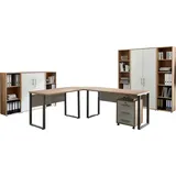 BMG Möbel Büro Office Edition Set 5 Weiß/Sonoma Eiche