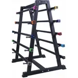Rubber Barbell Rack inkl. Aerobic Langhanteln Set 55 kg schwarz 83 kg