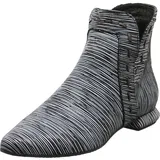 SIMEN Damen Ankle Boots/ Stiefeletten Schwarz/Weiß Rauleder Größe: 38 - Schwarz