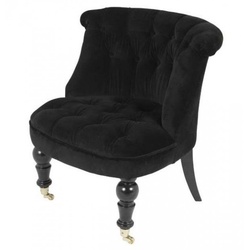 Luxus Barock Salon Stuhl Paris Schwarz aus der Luxus Kollektion von Casa Padrino - Hotel Cafe Restaurant Möbel Einrichtung