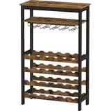 Niceey Weinregal - Weinschrank - Für 24 Flaschen und 15 Gläser - Metall