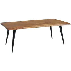 Couchtisch FineBuy Holz Massiv Sofatisch Wohnzimmertisch Tisch Baumkante Modern