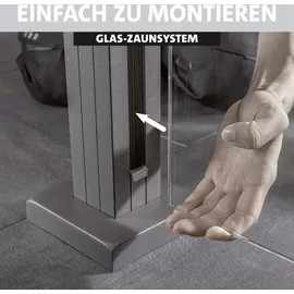 Ambiente Home Glaszaun Erweiterungsset 187 x 55,7 cm Weiß
