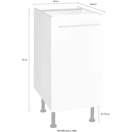 OPTIFIT Unterschrank »Bern«, 40 cm breit, mit 1 Tür mit höhenverstellbaren Füßen, mit Metallgriff