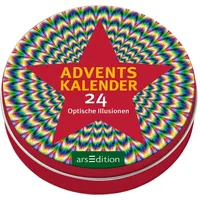 arsEdition Adventskalender in der Dose. 24 Optische Illusionen Rot