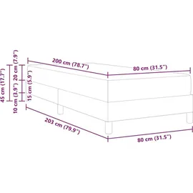 vidaXL Boxspringbett 80 x 200 cm Schwarz