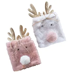Geschenksäckchen Rentier weiß