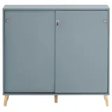 Proregal Aktenschrank Blau Holz, 100x92.6x41 cm, Arbeitszimmer, Aktenschränke