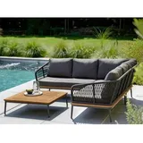 Niehoff Freeport Ecklounge 4-tlg. mit Tisch 89x89cm Natur|Dunkelgrau