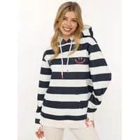 Zwillingsherz Hoodie Blockstreifen Marine 44