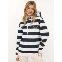 Zwillingsherz Hoodie Blockstreifen Marine 44