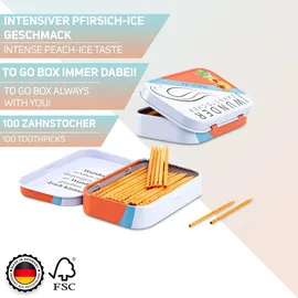 Wunder Zahnstocher mit Geschmack - Metalldose - Pfirsich/Ice