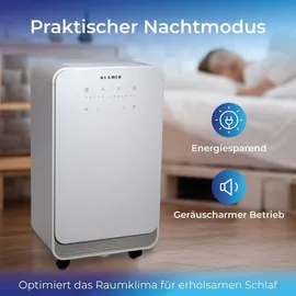 Klamer Luftentfeuchter elektrisch 12L, 100m3 Luftumwälzung pro Stunde, 280W starker Raumentfeuchter, Entfeuchter mit bis zu 2 Liter Fassungsvermögen